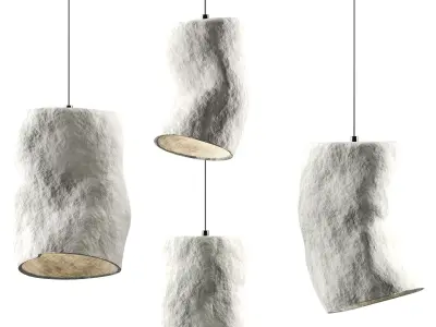 Clay pendant lamp Low-poly 3D model