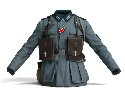 Captain Outfit 2 Premium High-Detail Uniform Set 3D model