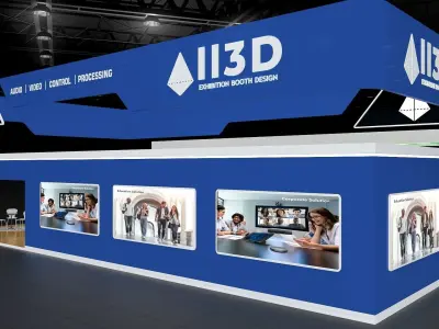 Exhibition Stand Stall Four Side Open 19X10 3D model