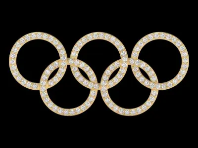 Olympic Rings Brooch Pendant and Necklace 3D print model