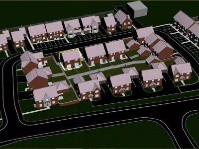 Residential neighborhood 3D model