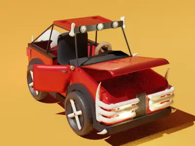 Cartoon Car Low-poly 3D model