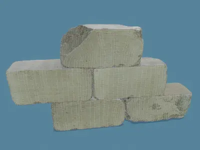 3D Scan Old Silicate Bricks Pack - Props Low-poly 3D model