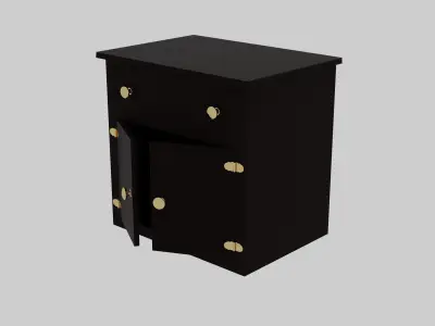 Wood Nightstand 3D model