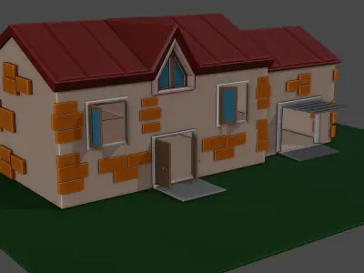 House Low-poly 3D model 55