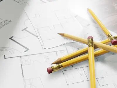 pencils with textures 3D model
