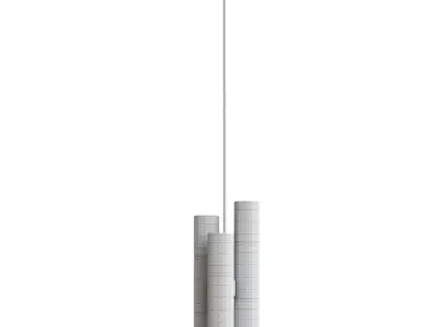  Otto 6 Light Metal Dimmable Cylinder Chandelier 3D model