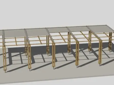 wooden pergola 3D model