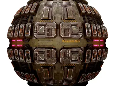 PBR Sci-Fi Industrial Texture 17 Low-poly 3D model