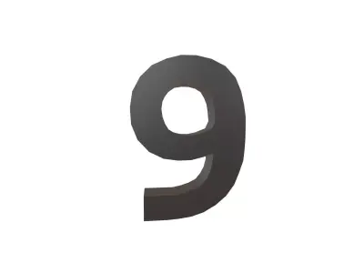 Date Number 9 v1 001 Low-poly 3D model