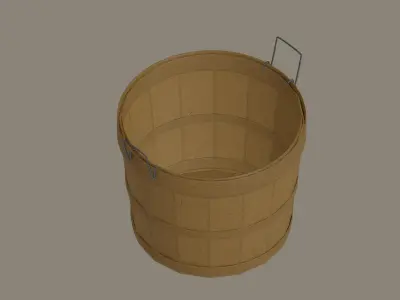 Wooden Basket 3D model