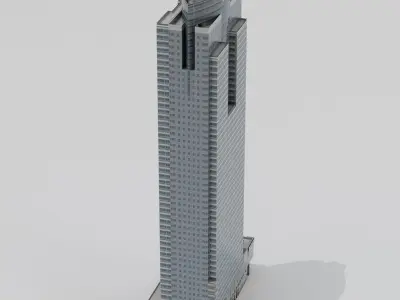 Gas Company Tower Low-poly 3D model