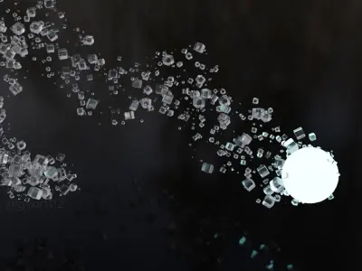 Abstract magic particles from circle with animation  3D model
