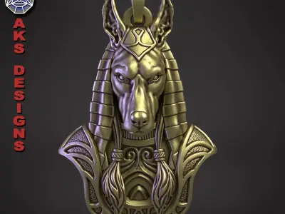 Animal Pendant Jewelry Egyptian Anubis v1  3D print model