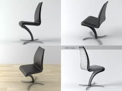Betty four different chairs on table 3D model