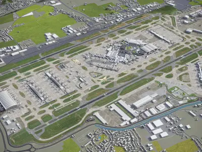 London Heathrow Airport - LHR Low-poly 3D model