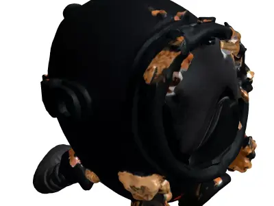 Weathered SciFi Diving Helmet Low-poly 3D model