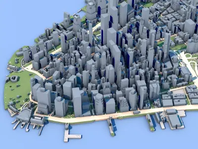 Manhattan Island New York City United States 3D model