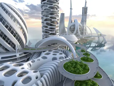 Sci-Fi Futuristic Cites 3D model