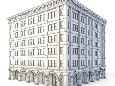 Tenement Building Low-poly 3D model