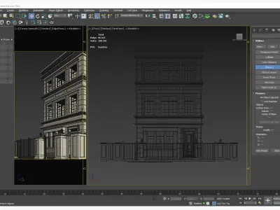 Classical architectural facade 3D model purchase