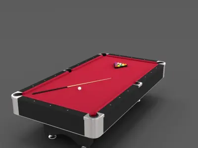 8 Ball Pool Table Red 3D model