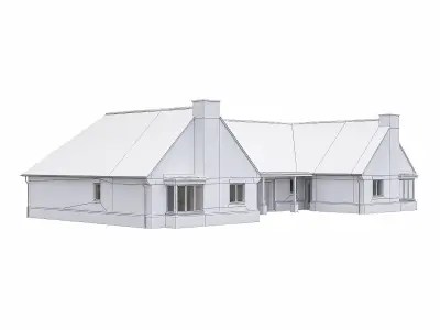 Neighborhood Houses P08 Low-poly 3D model
