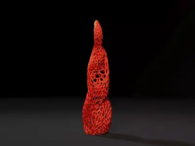 flame sculpture Voronoi 3D print model