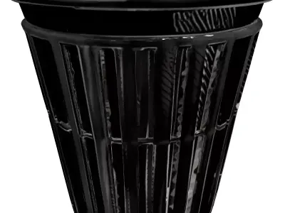 Realistic Metal Mesh Waste Bin Low-poly 3D model