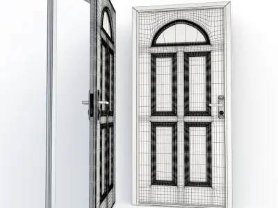 White Door Ignac and Doorknob 3D model