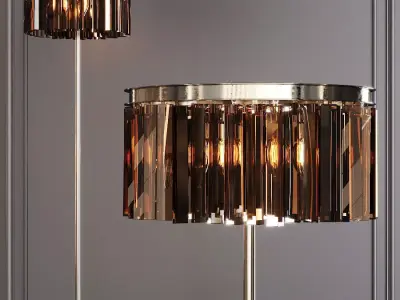 RH 1920S ODEON RHYS SMOKE GLASS FLOOR LAMP 2-TIER Nickel 3D model