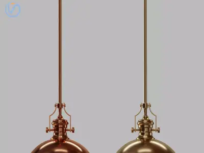 light-08 industrial pendant light with copper finish 3D model