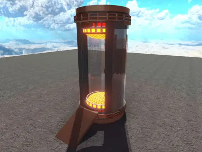 Sci-Fi Capsule Low-poly 3D model