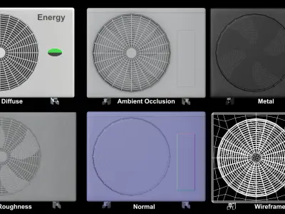 Heat pump PBR 2k Low-poly 3D model