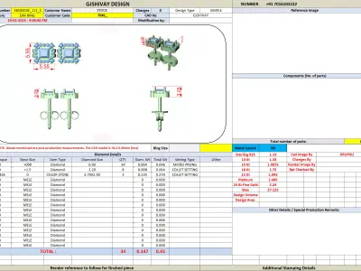 Square Halo Diamond Stud Earrings CAD Design With Screw Back 3D print model