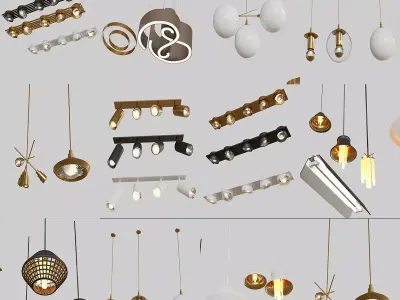 Ceiling lights package over 30 lights  3D model