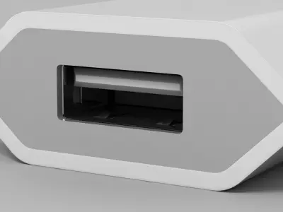 EU USB Power Adapter 3D model
