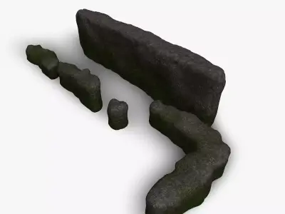 Cave Walls 4 - Moss 1 Low-poly 3D model