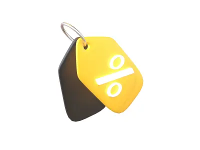 Discount Tag Icon v1 002 Low-poly 3D model