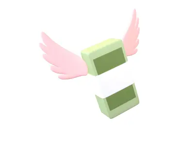 Cartoon Money With Wing V1 007 Low-poly 3D model