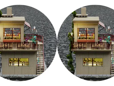 cute cafe modeling 3D model
