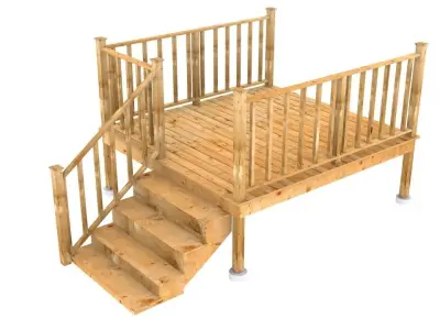 Small Deck for House Low-poly 3D model