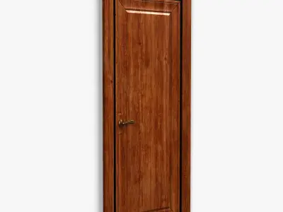 Door0049 wooden door on wall 3D model