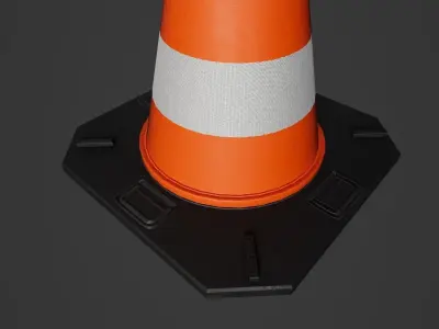 Pylone traffic cone Low-poly 3D model