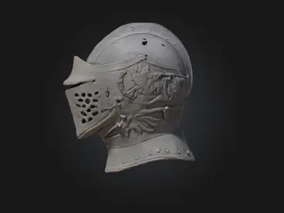Crusader Helm  Holy Resolve Encased in Steel Low-poly 3D model