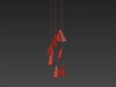 Series hanging lamp with lights 3D model