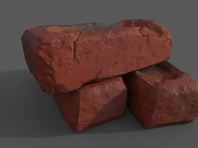 old bricks Low-poly 3D model