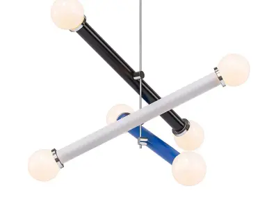 Triple pendant light with balls 3D model