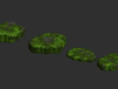 Cave Platforms 2 - Moss 2 Low-poly 3D model
