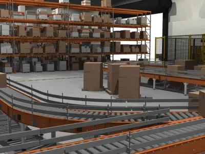 Cargo Warehouse with Robot 